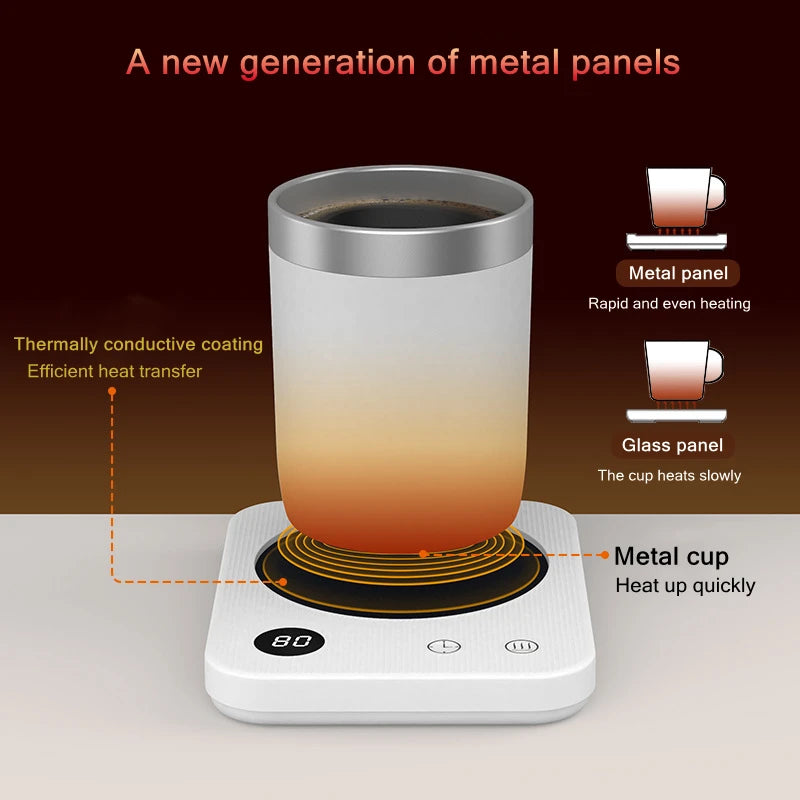 Digital Touch Control Cup Warmer | 18W Energy-Saving Coaster with Adjustable Temperature