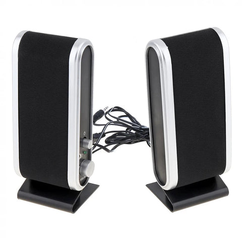 6W USB Computer Speakers | Compact Amplified Desktop Sound System with 3.5mm Audio Jack