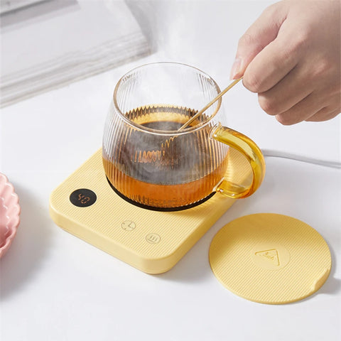 Digital Touch Control Cup Warmer | 18W Energy-Saving Coaster with Adjustable Temperature